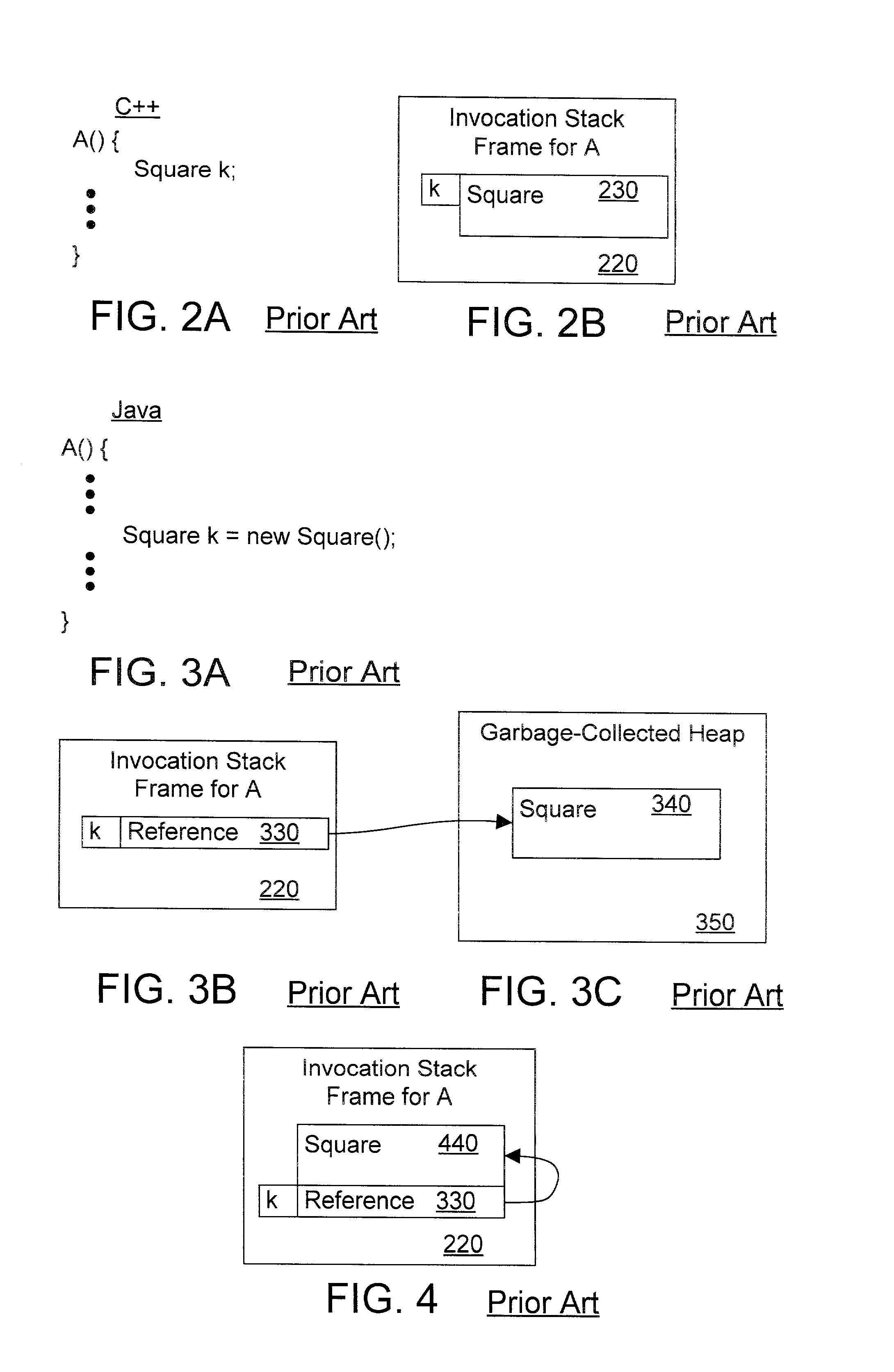 Object oriented apparatus and method for allocating objects on an invocation stack in a partial compilation environment