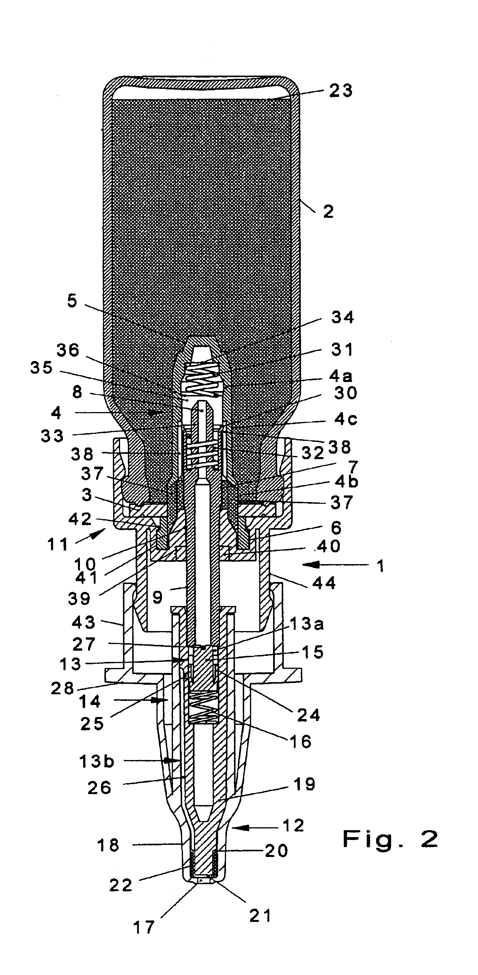 Double-acting pump for ejecting a product from a container