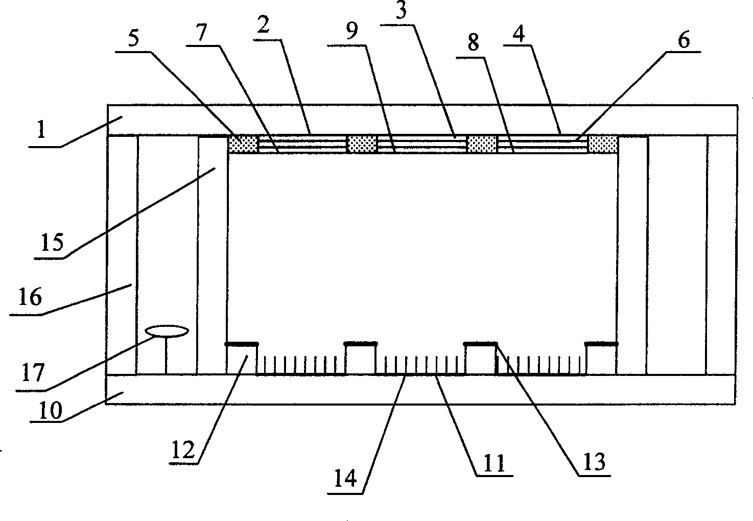 Plane luminous display with high-colority contrast structure and its making process