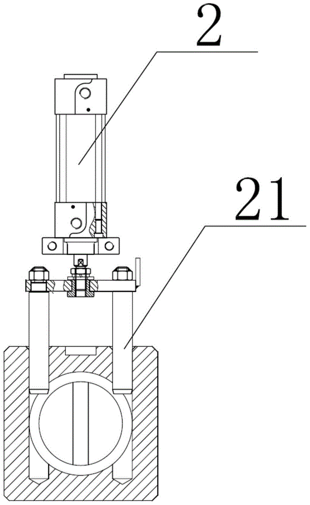 The connection structure between the pin and the chuck seat of the tire rear inflation device