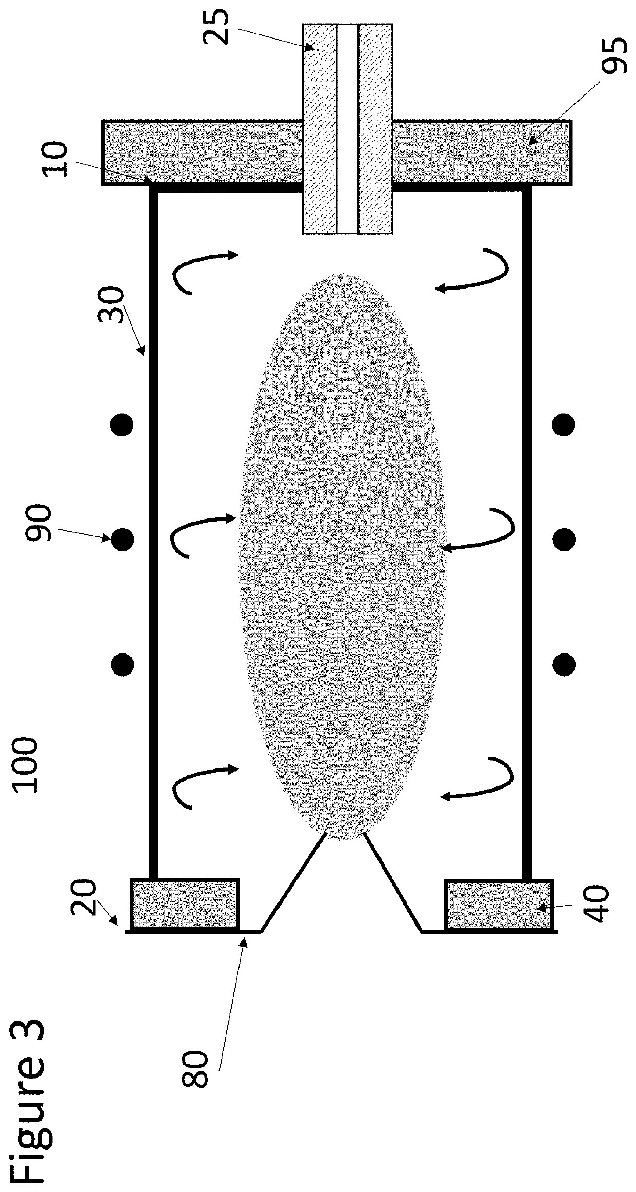 Inductively coupled plasma torch with reverse vortex flow and method of operation