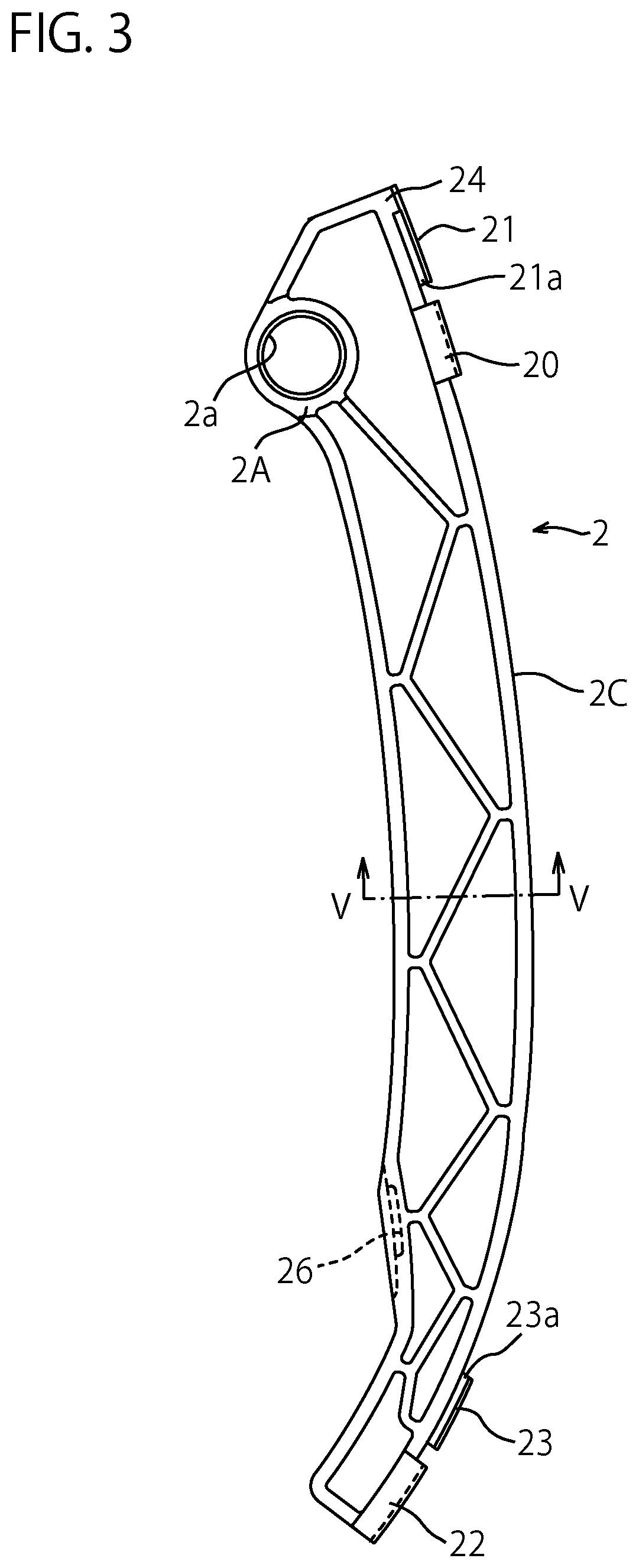 Shoe for chain guide and for chain tensioner arm, and chain guide and chain tensioner arm provided with said shoe