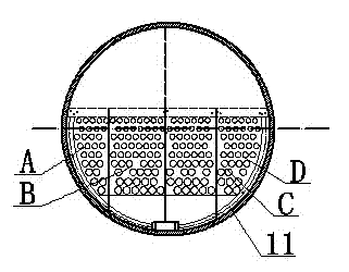 Demountable rectifying device of horizontal triphase separator