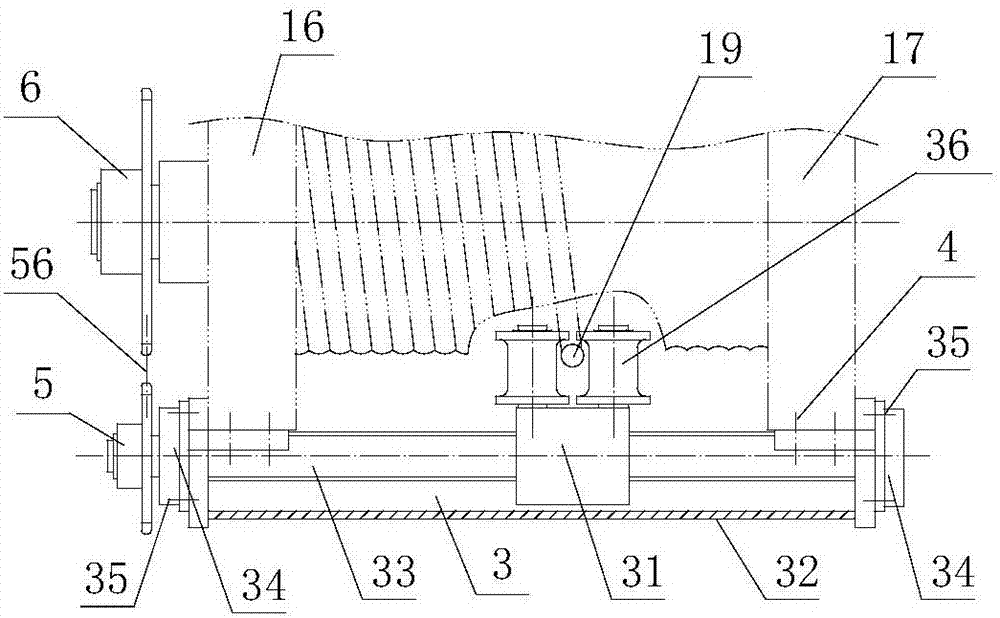 Rope guide provided with rope pressing device