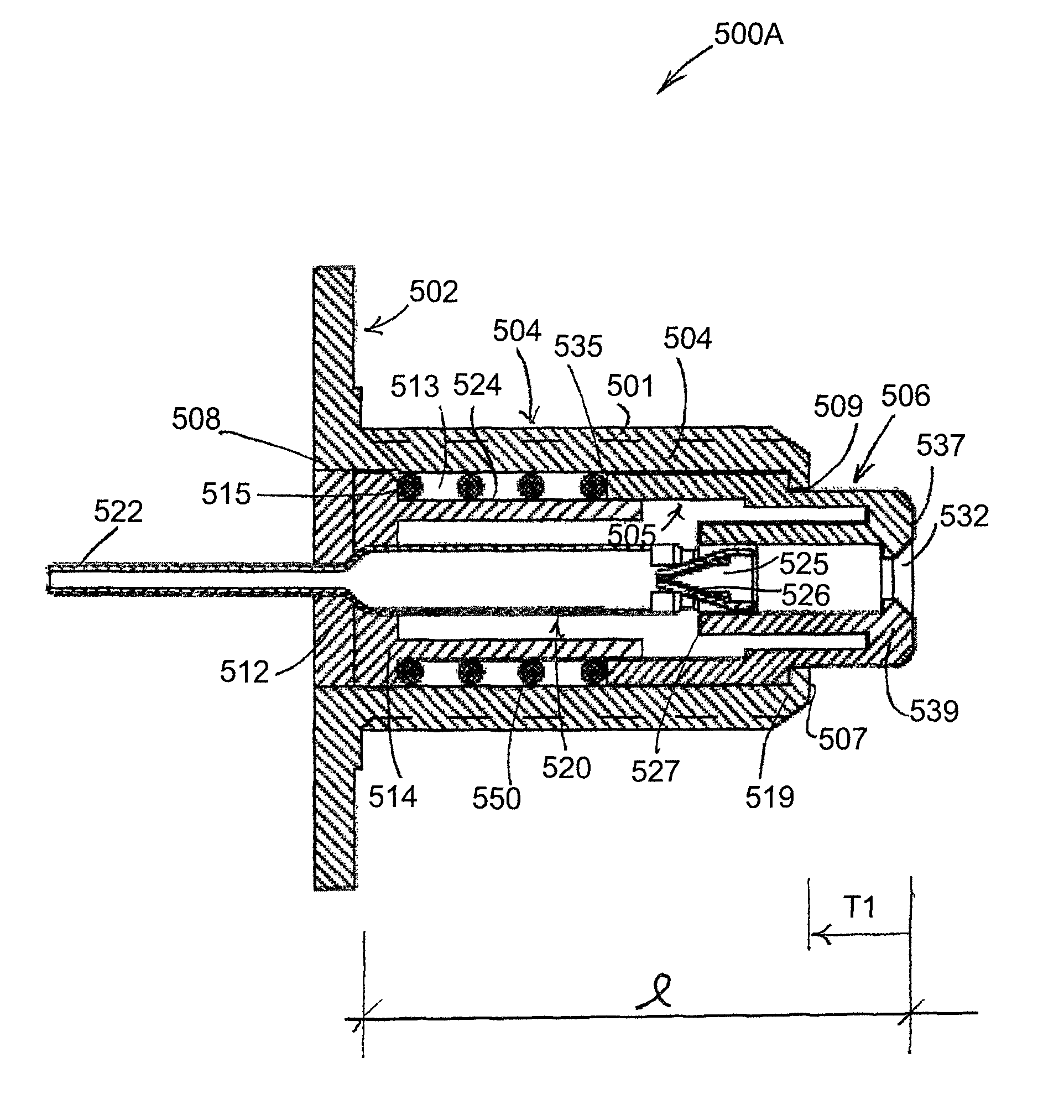 Moving part coaxial cable connector