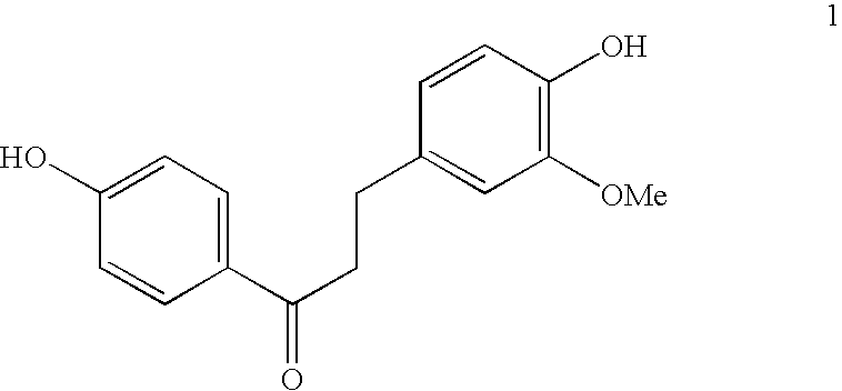 Use of 3-(4-hydroxy-3-methoxyphenyl)-1-(4-hydroxyphenyl) propane-1-one for improved skin contouring or against cellulite