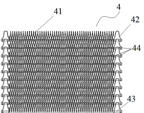 Vertical flexible compression welding device of metal conveying wire belt