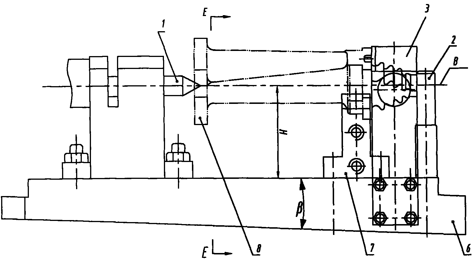 Special fixture used for processing open slot on spatial dihedral angle slope of turbine blade