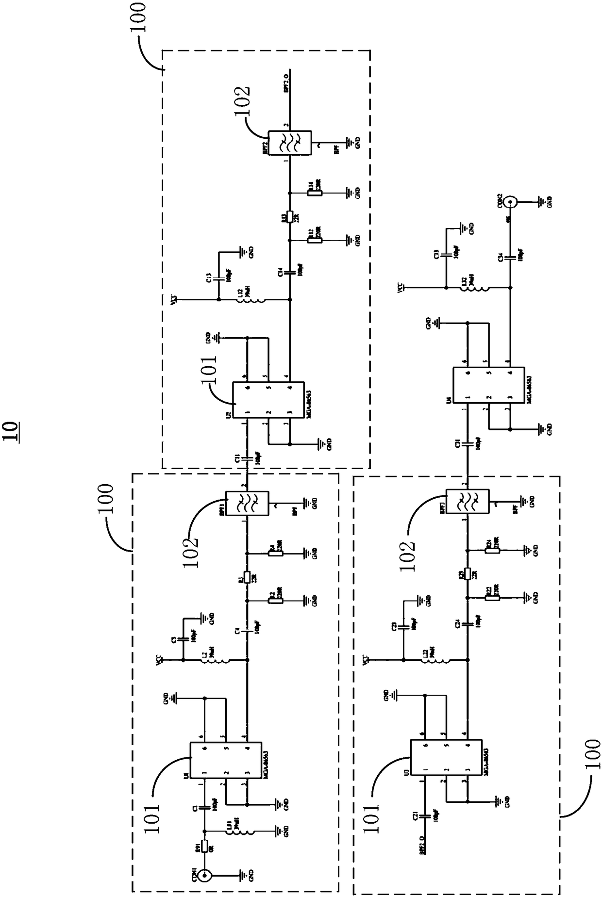 Microwave resonance amplifying device and system