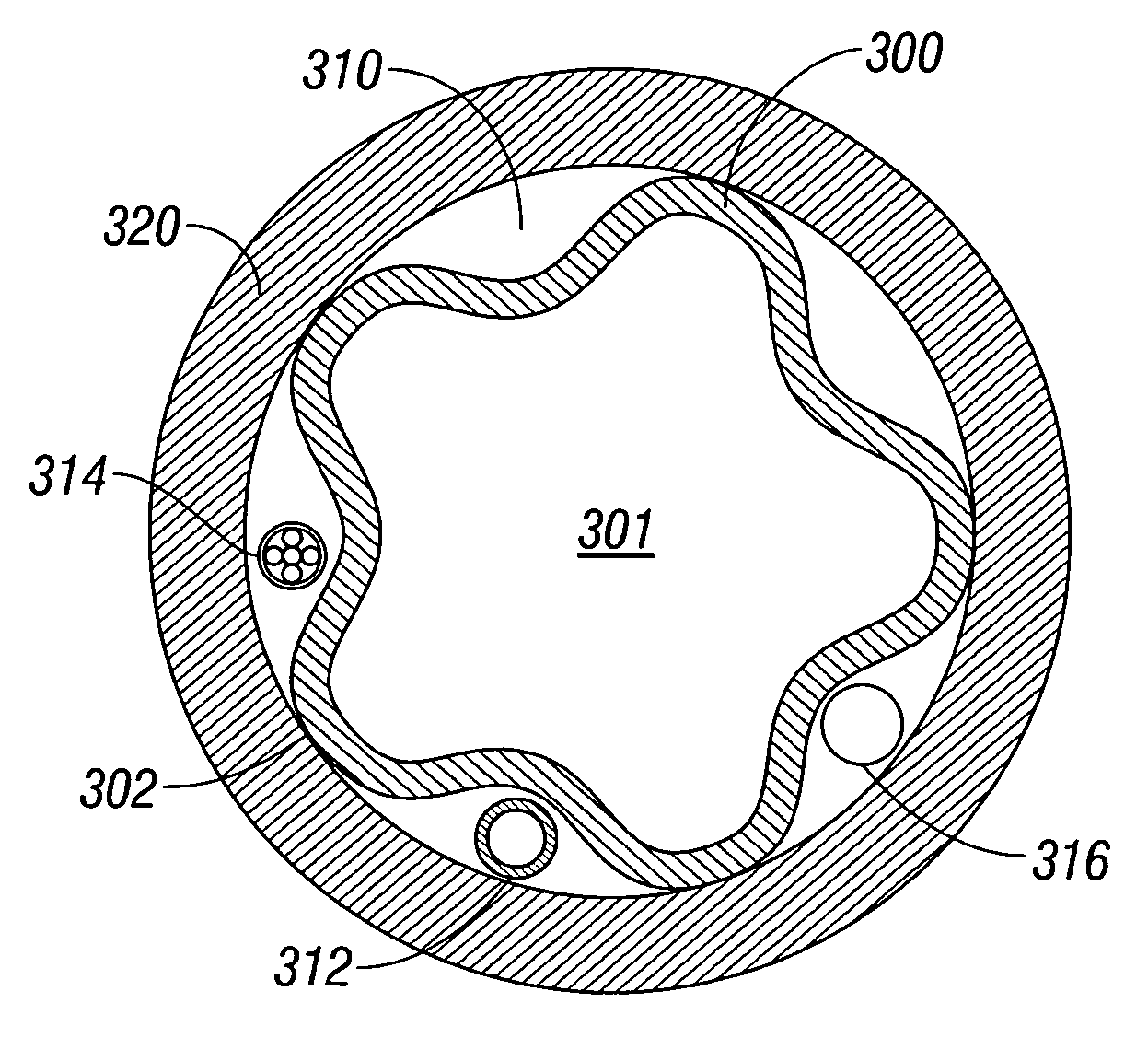 Controlled thickness resilient material lined stator and method of forming