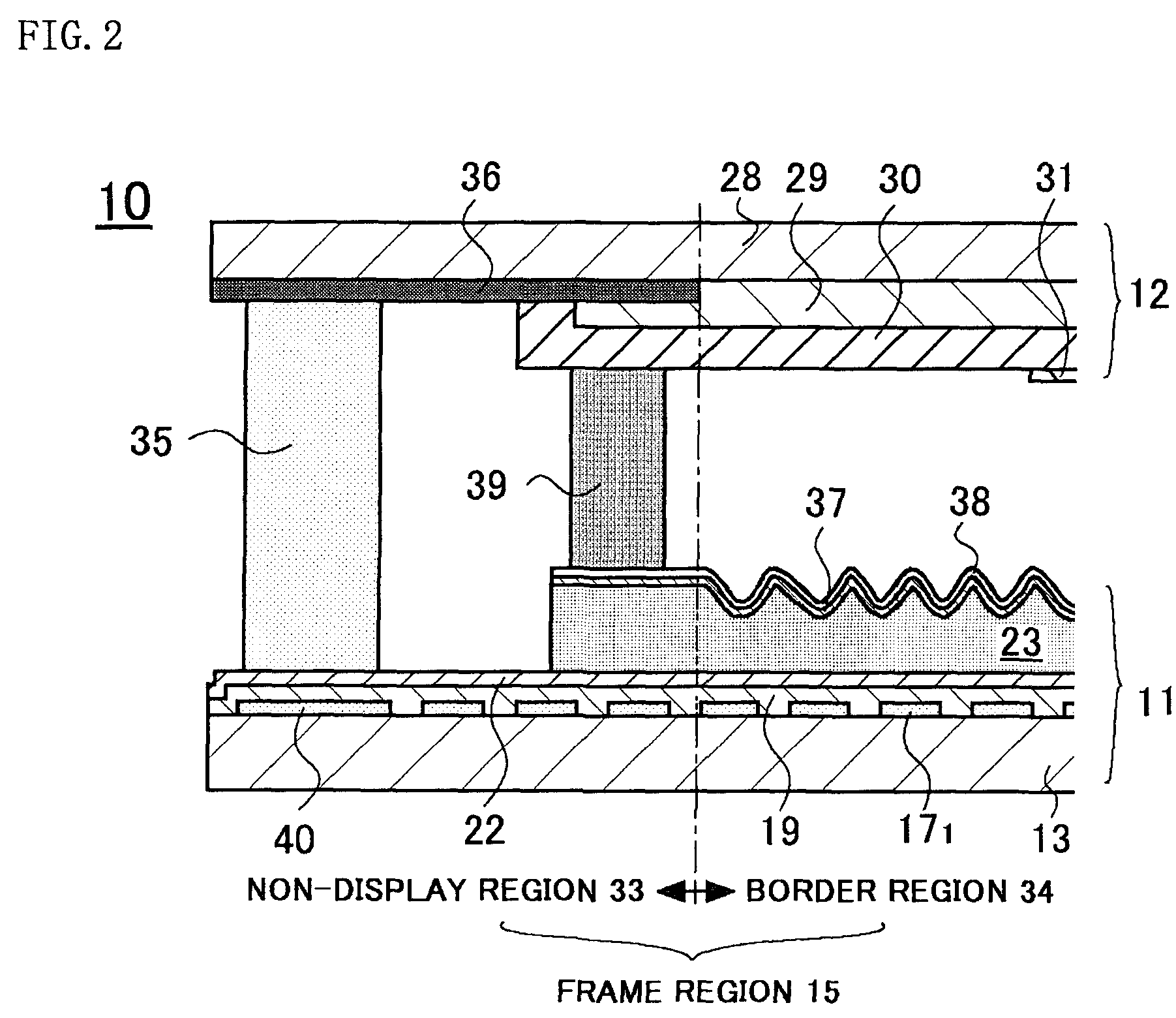 Liquid crystal display panel having an ornamental reflector deployed around the periphery of a display region