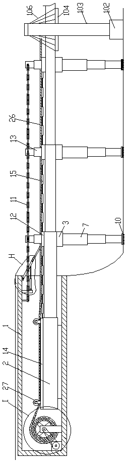 Quick construction method of camouflage type large-span automatic rapid extension emergency bridge