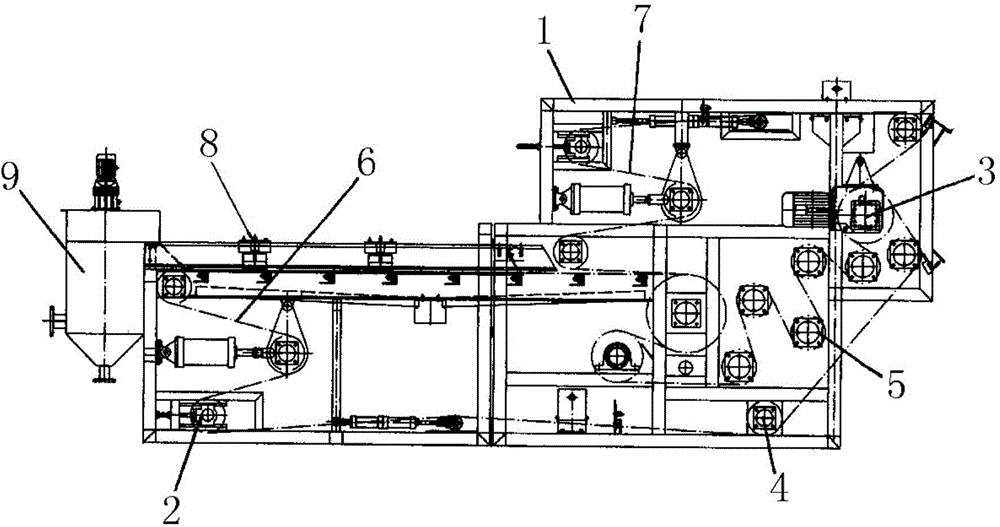 Belt type sludge dewatering machine