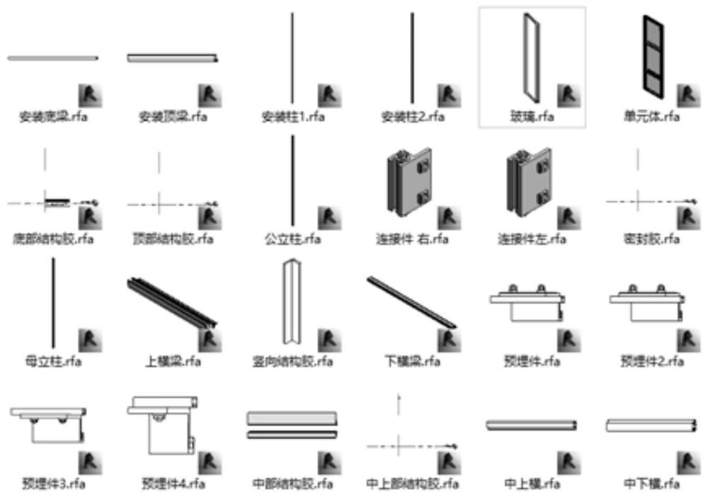 Unit type curtain wall parametric modeling method based on BIM technology