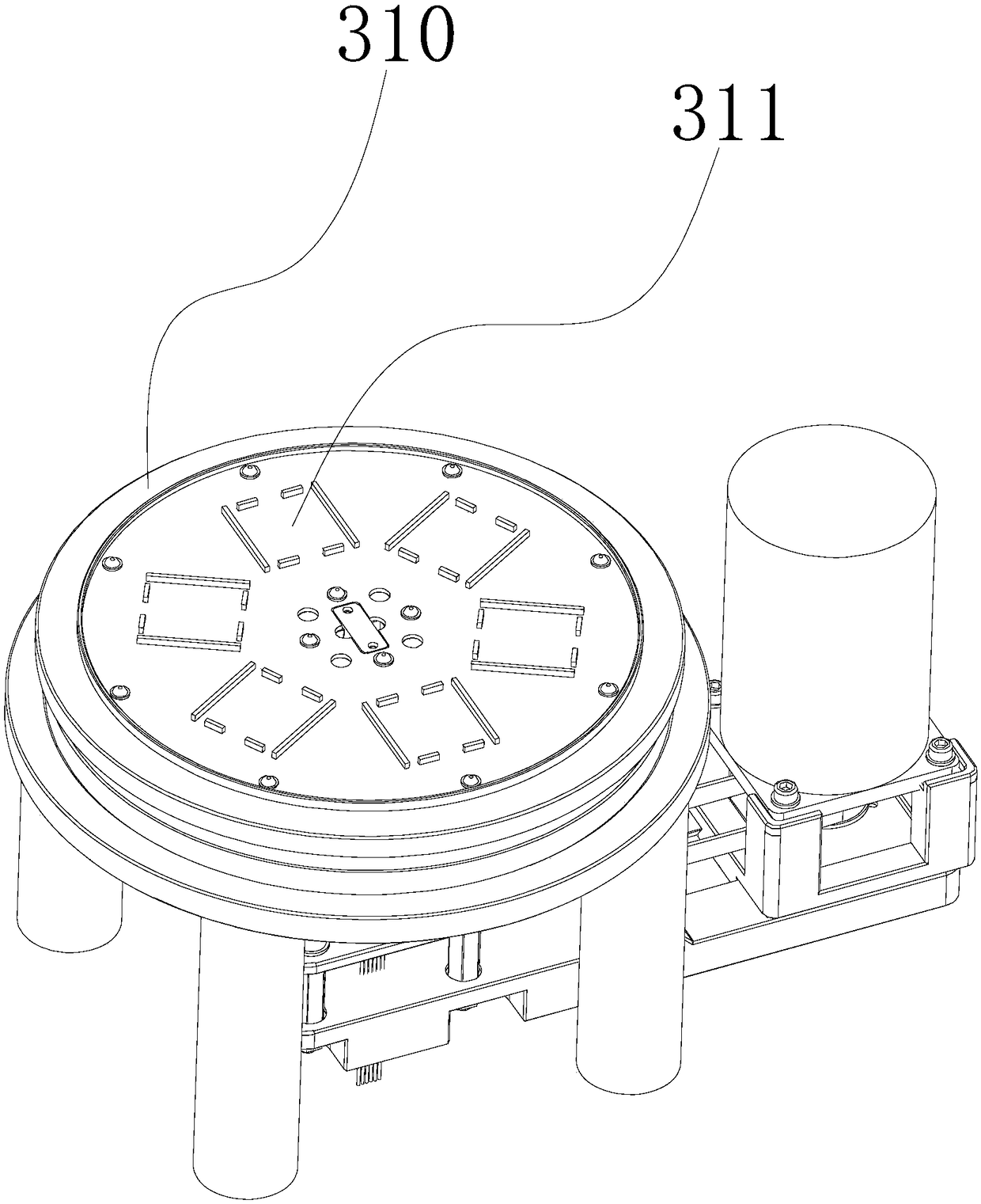 Electrospinning material receiving device and manufacturing device for electrospinning