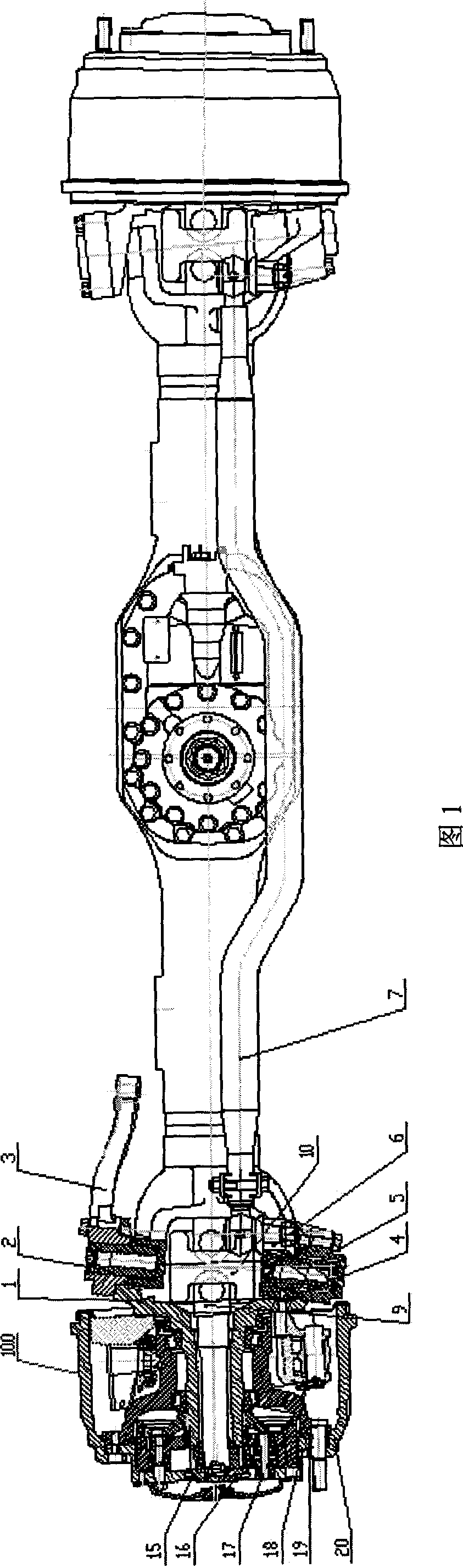 Front steering drive axle with wheel edging deceleration system