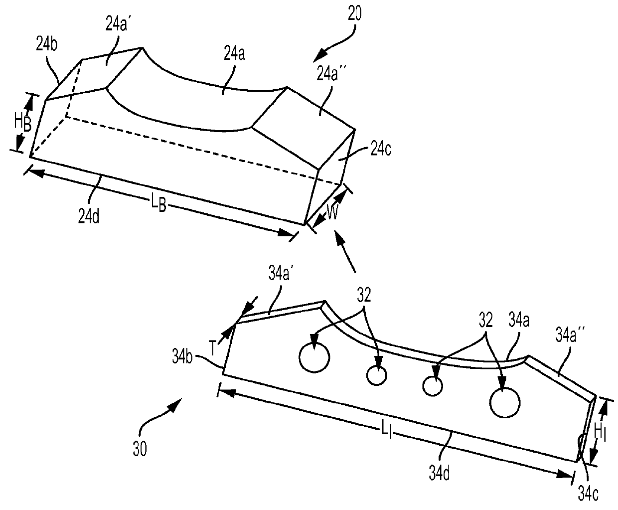 End seal with insert for chambered doctor blade assembly