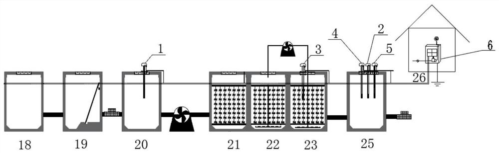 Soft measurement method and device for total phosphorus in effluent of agricultural sewage facilities based on artificial neural network