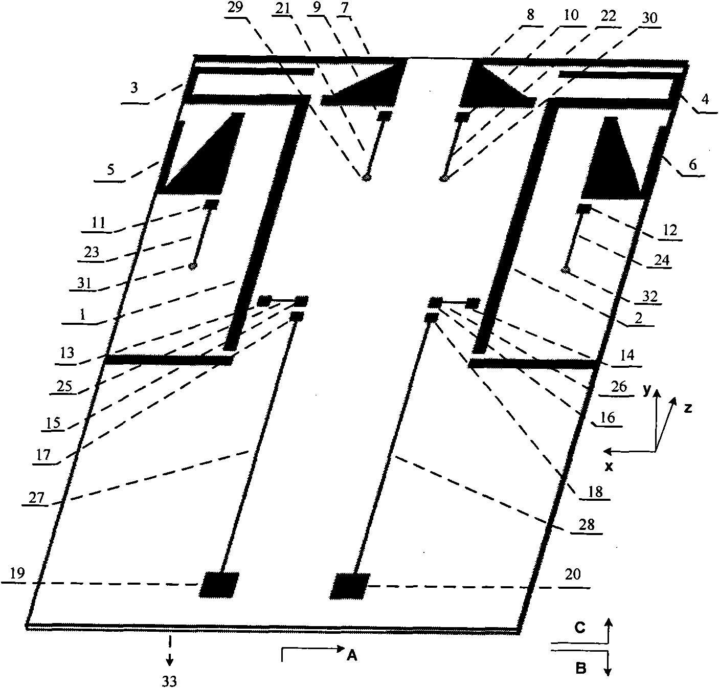 Reconfigurable double-antenna system for mobile terminal