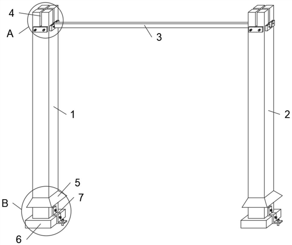 Assembly type stand column with combined connecting structure