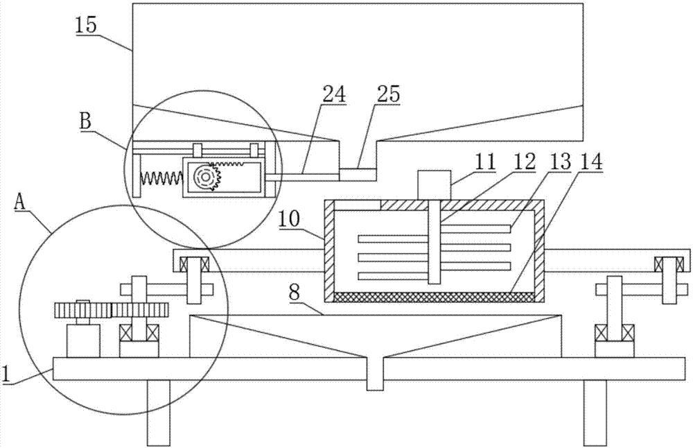 Rapid stone breaking-screening device for building