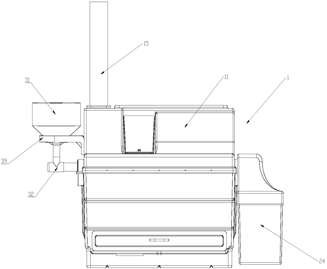 Automatic material inlet and outlet rotating-drum-type composting box