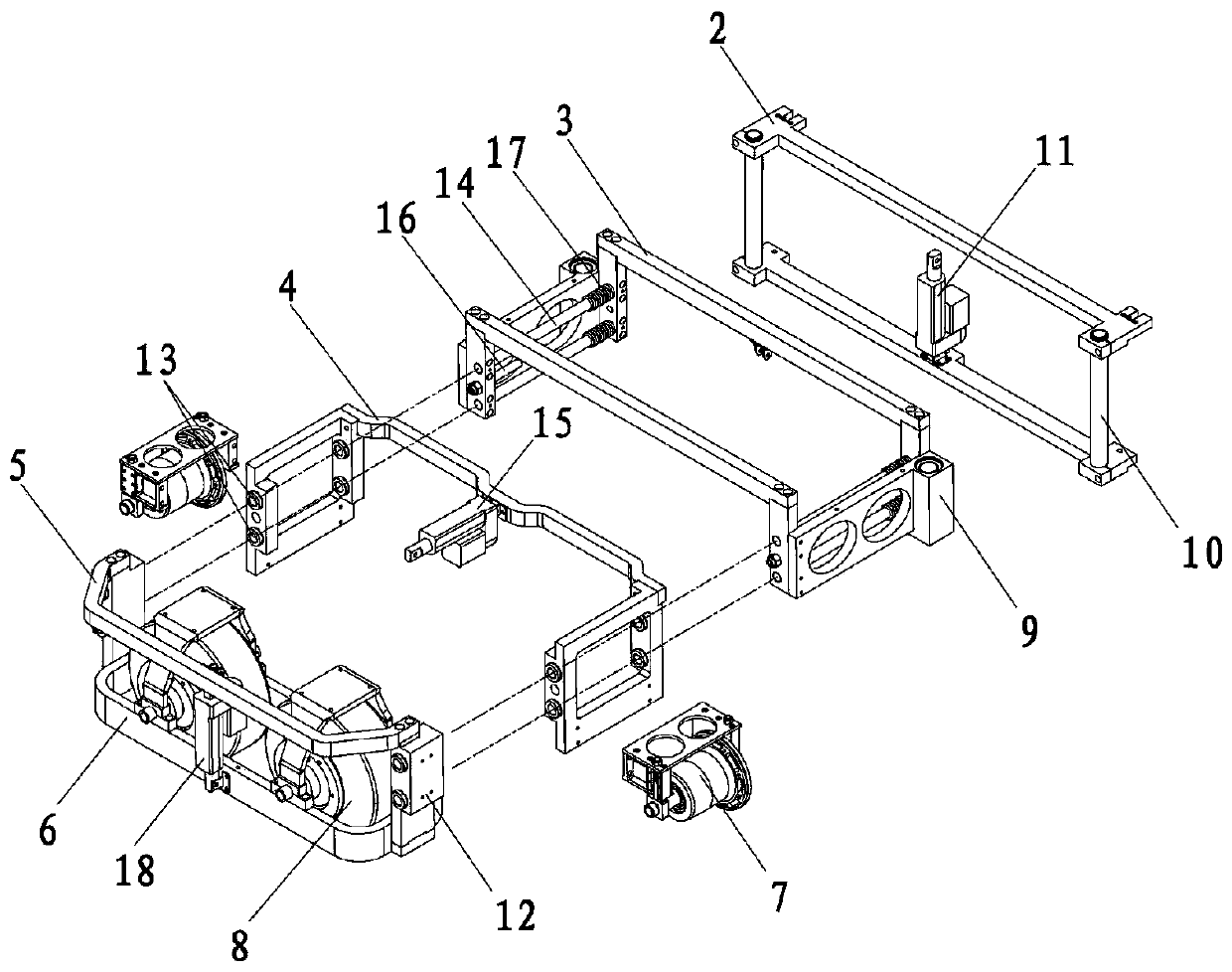 Railway track flaw detection mechanism and flaw detection vehicle