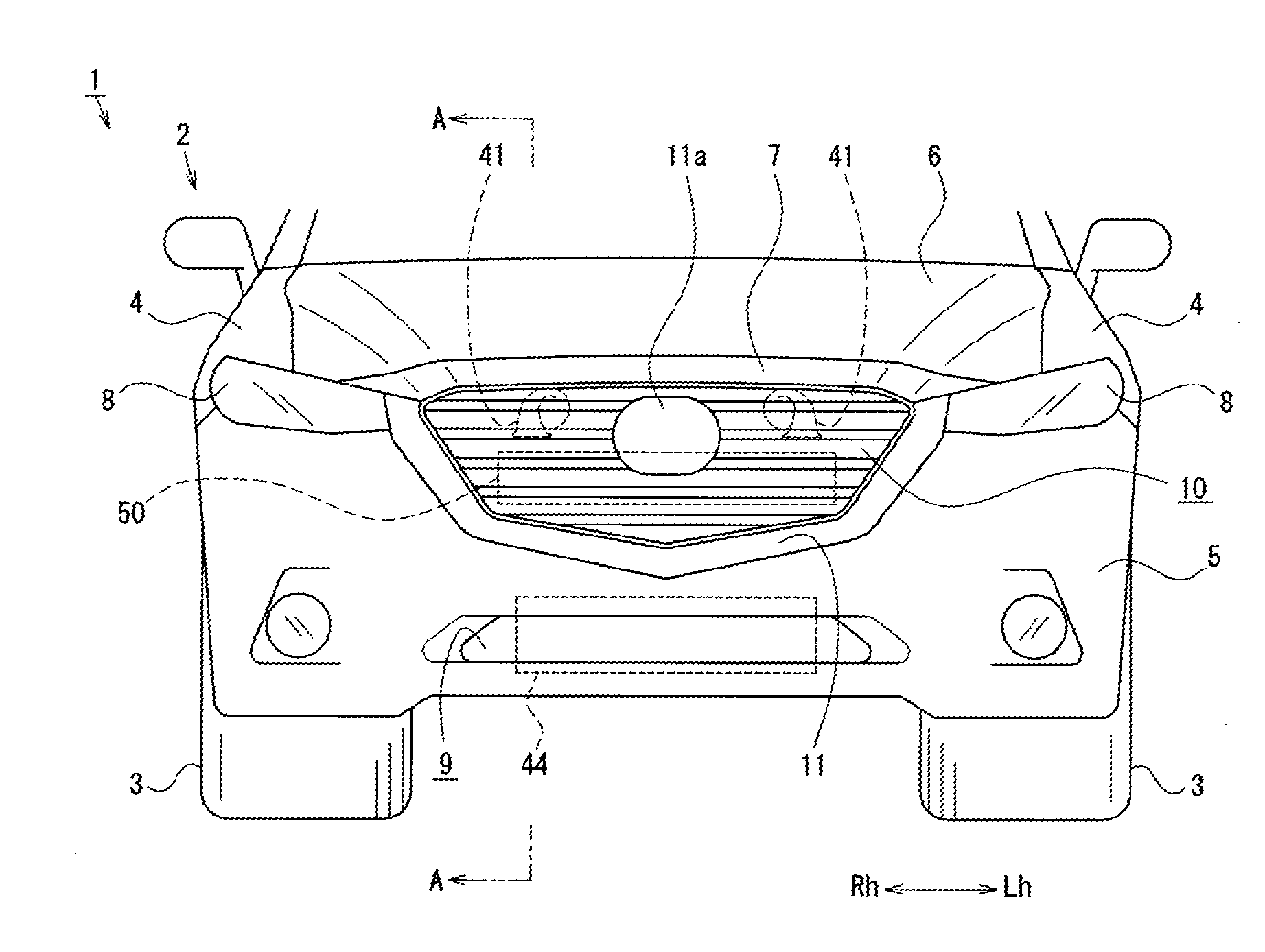 Front air-rectifying structure of automotive vehicle