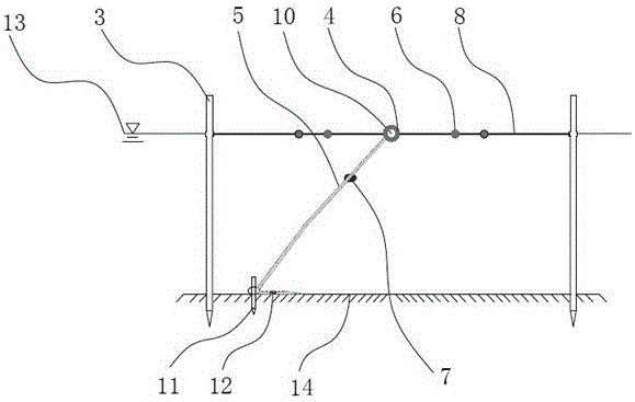 Horizontal suspended cable type shallow sea enclosure culture device