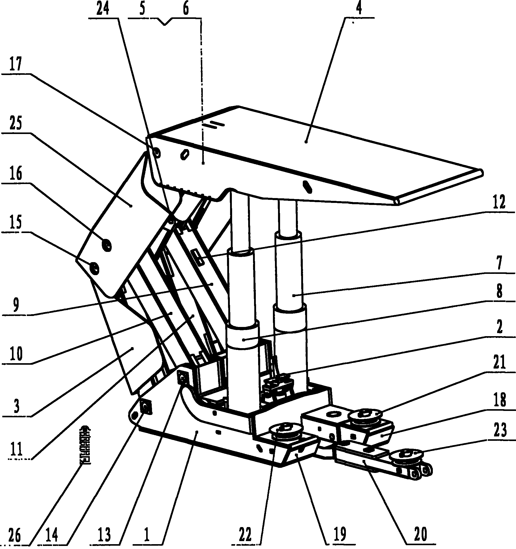 Remote-controlled pulley-type shielding bracket under coal mine