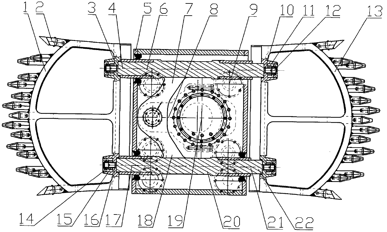 The screw guider of the excavator fastens the impact frame to reciprocate the impact on the mining part