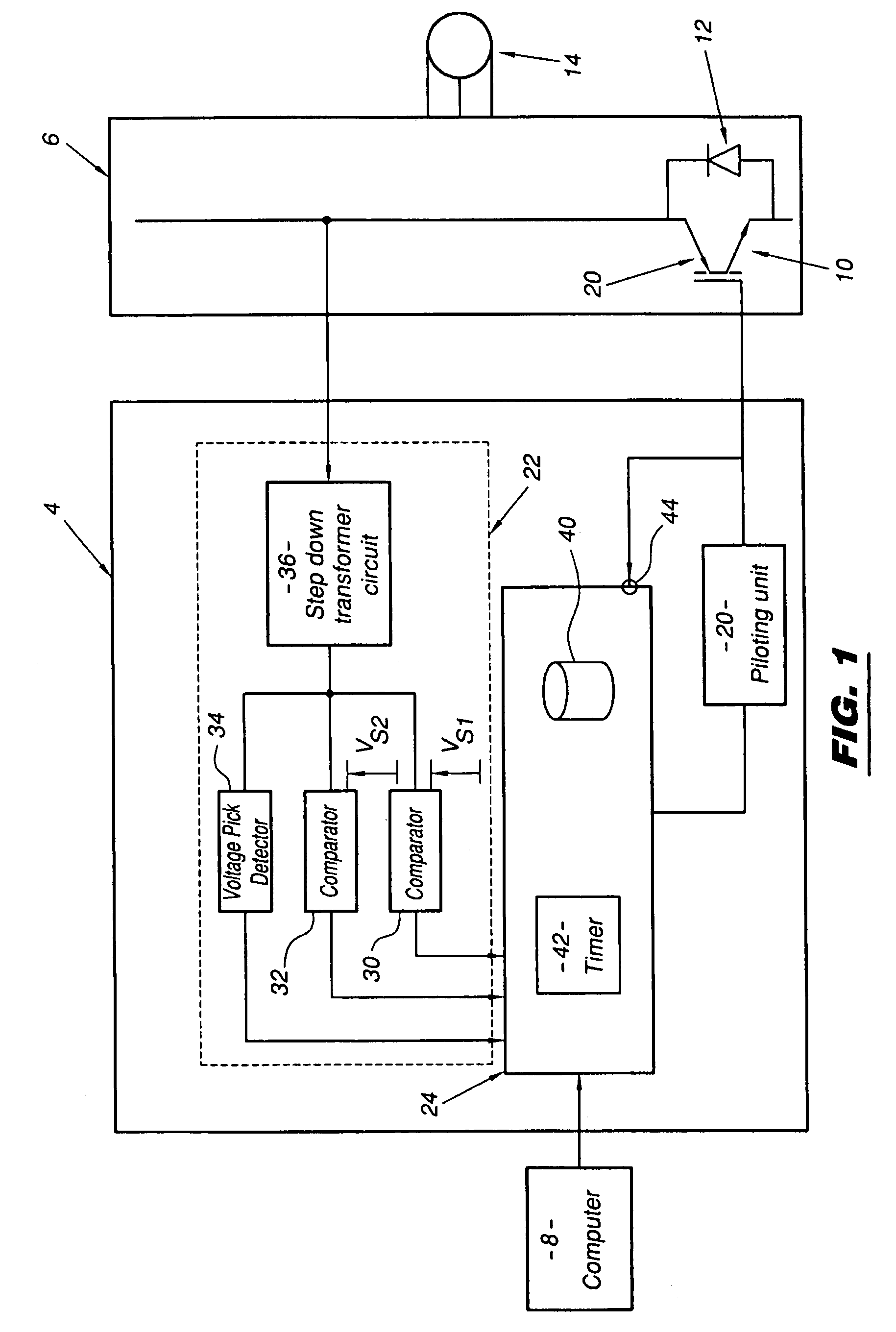 Process and system for controlling an electronic power component and data recording support comprising instructions for executing the process