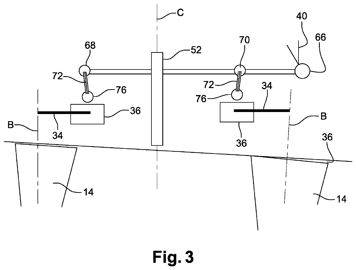 System for controlling variable-setting blades for a turbine engine