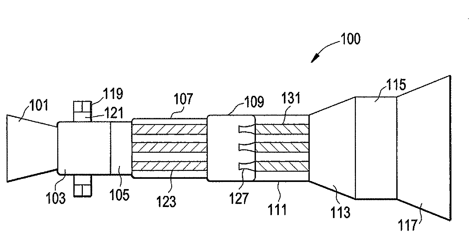 Ground-based simple cycle pulse detonation combustor based hybrid engine for power generation