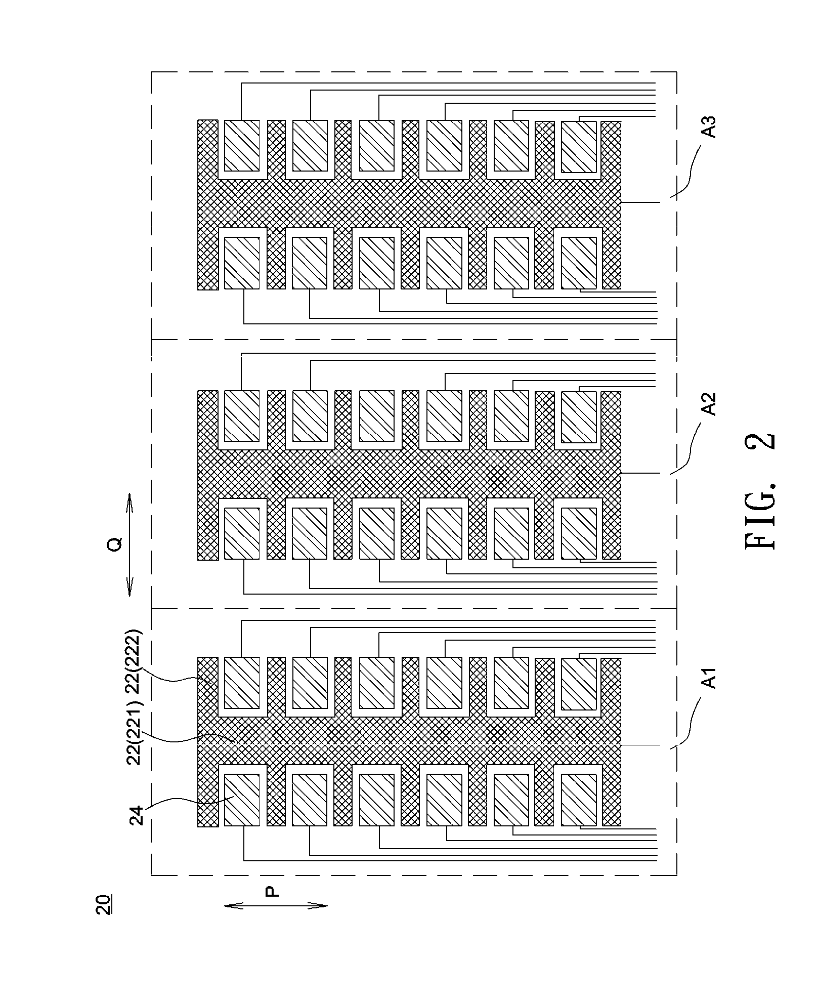 Touch-sensing electrode structure and touch-sensitive device