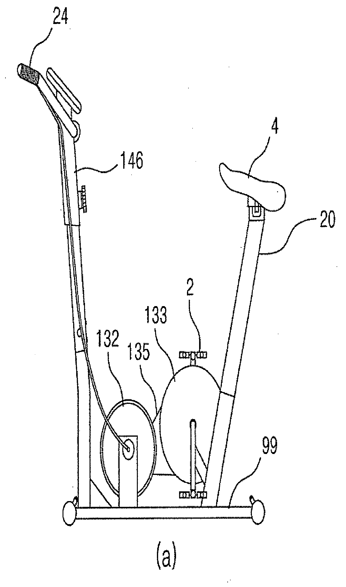 Bike saddle structure in which the oscillation angle and height of a bike saddle are adjustable, and exercise bicycle comprising same