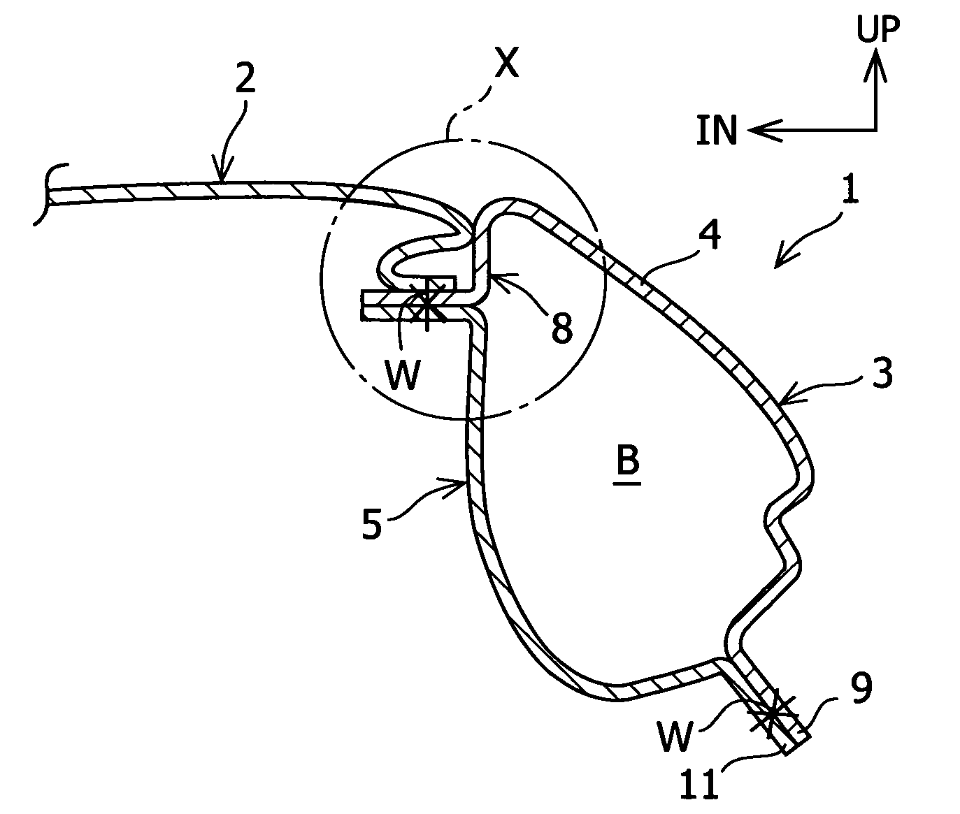 Roof molding-free body structure