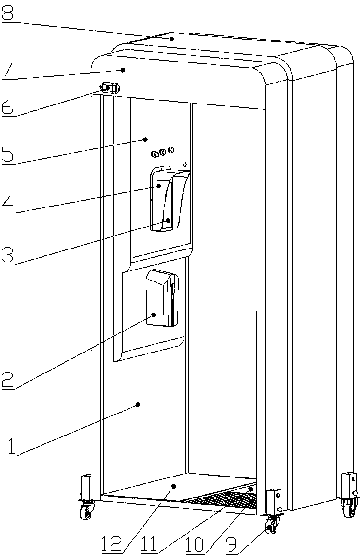 Intelligent temperature measurement and disinfection security check door