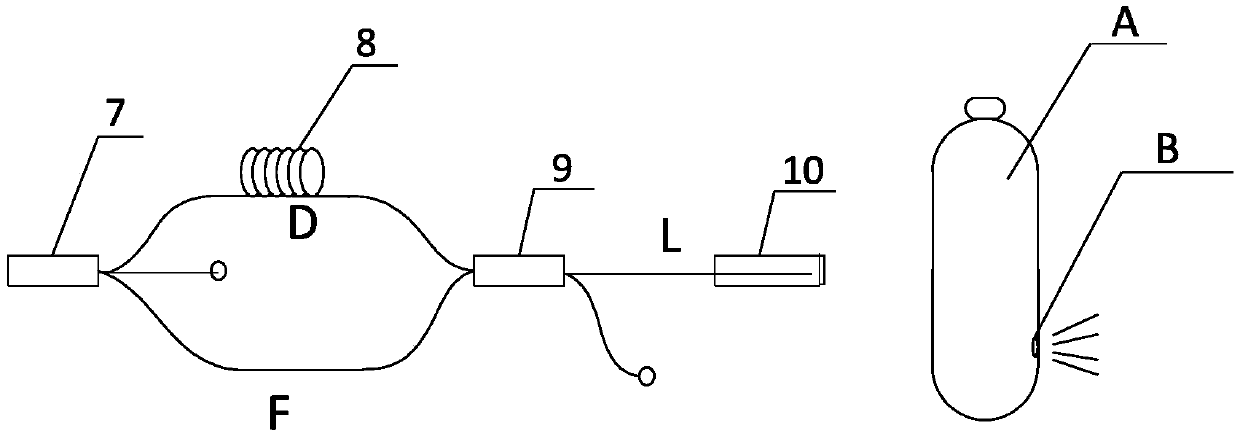 Gas leak detection device and method based on low coherence fiber optic microphone