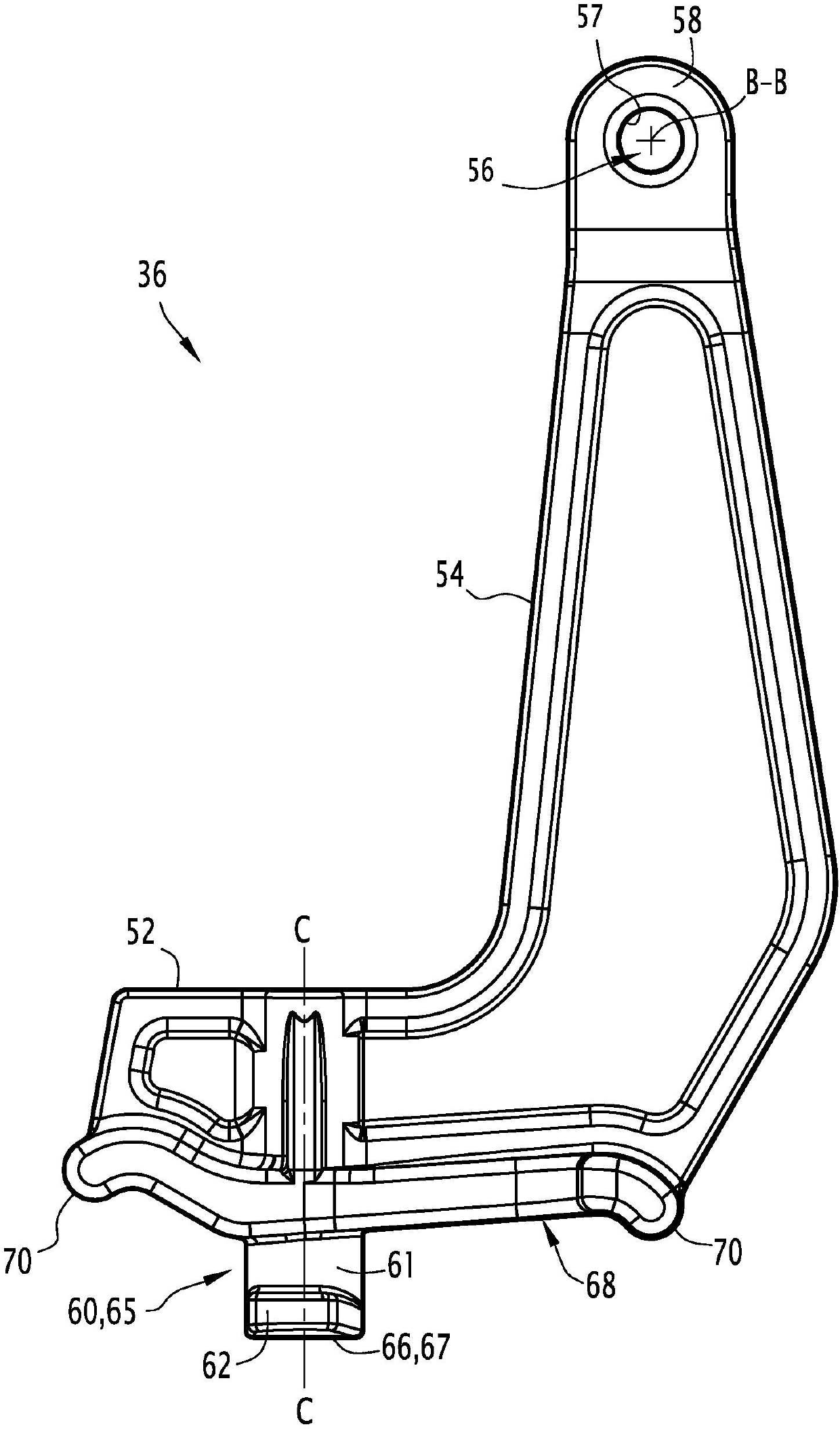 Fastener for street ironwork, assembly, street ironwork and corresponding method