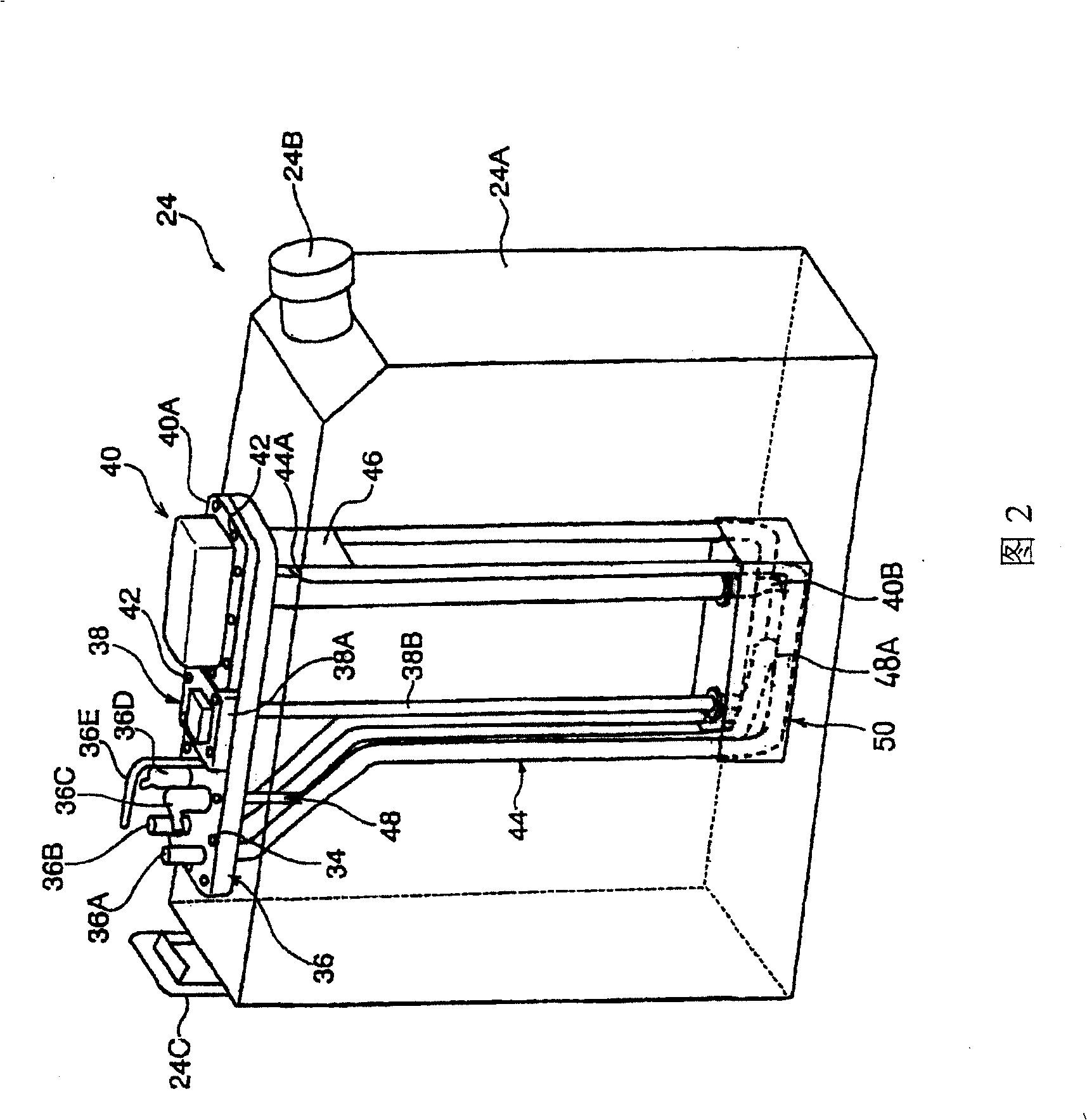 Structure of container for reducing agent