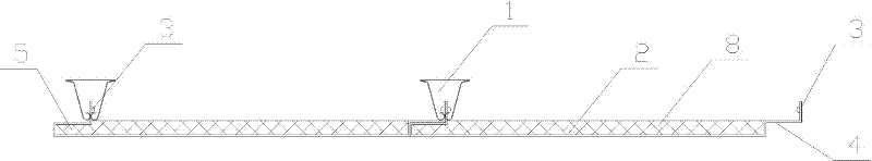 Sealing installation structure of strip gusset plate in suspended ceiling