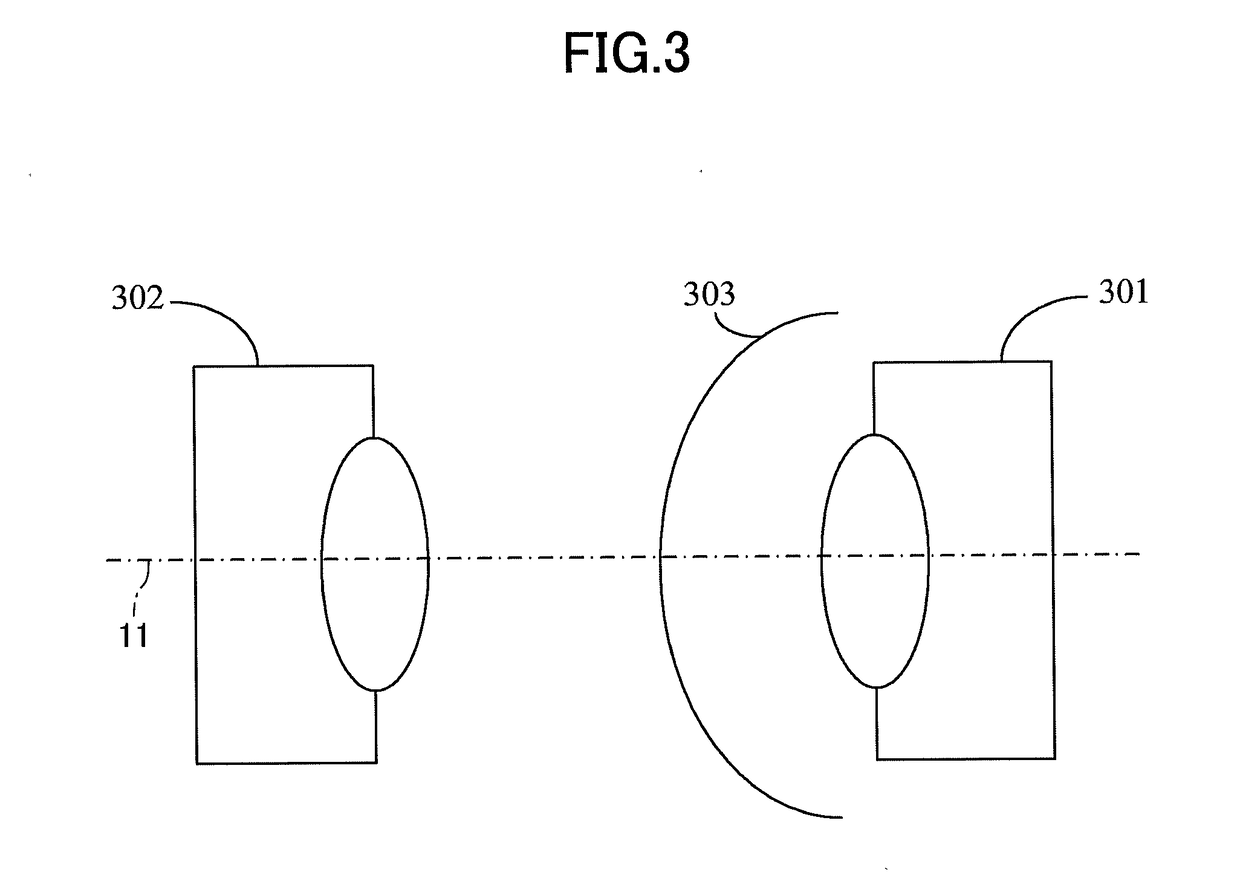 Camera device and method for shooting light having at least two wavelength bands