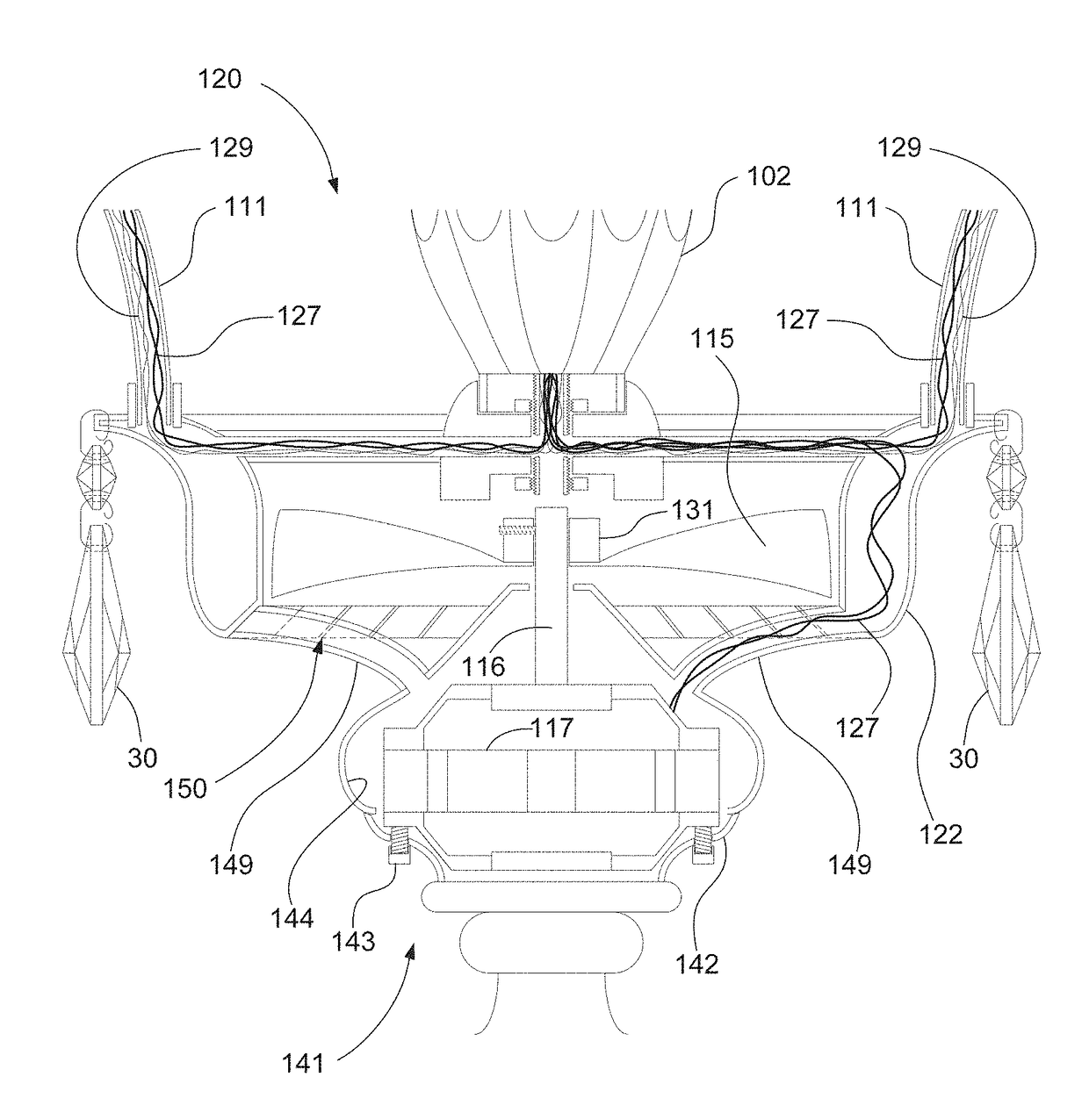 Light fixture with air handler