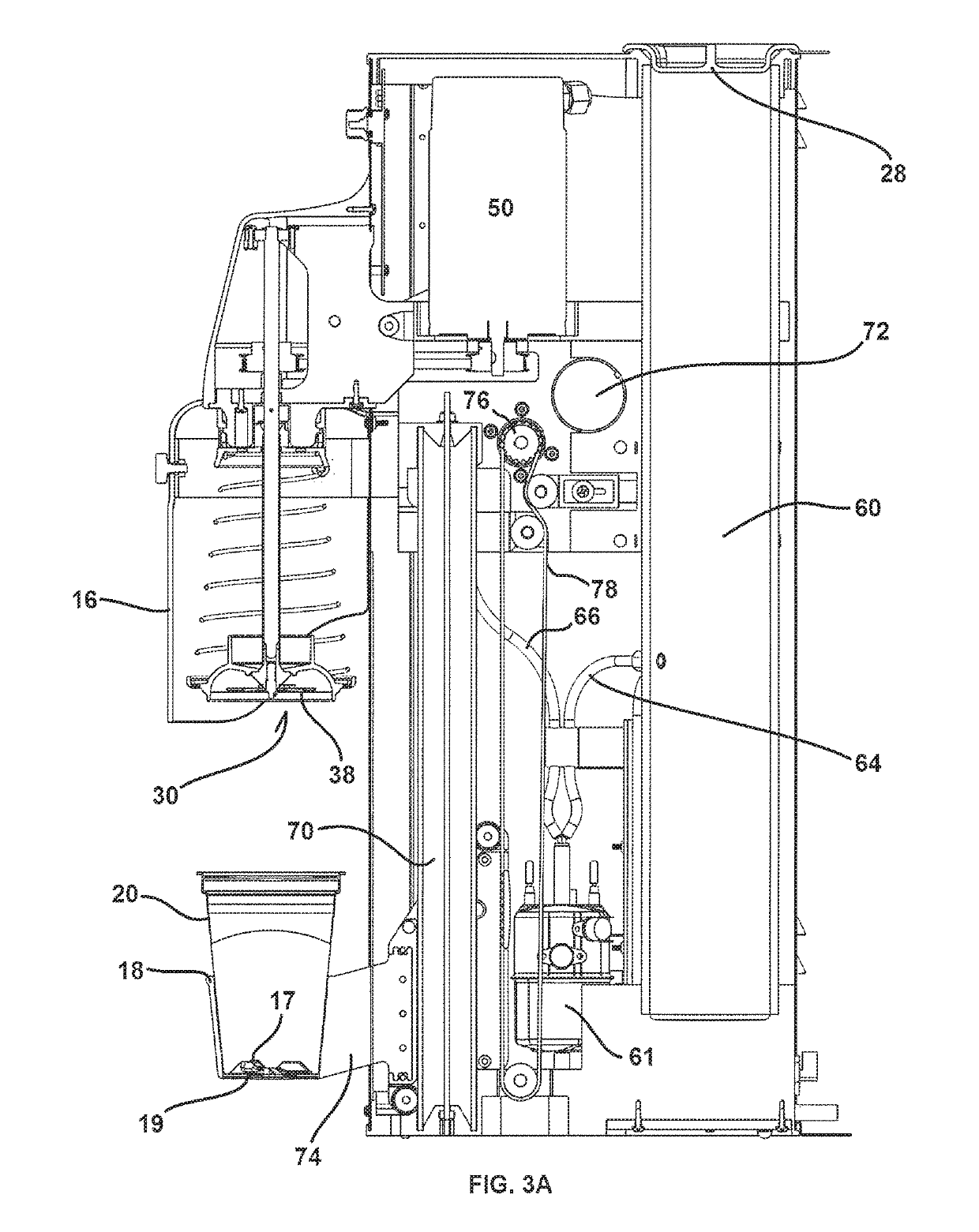 Blender with removable spindle and monitored reservoir