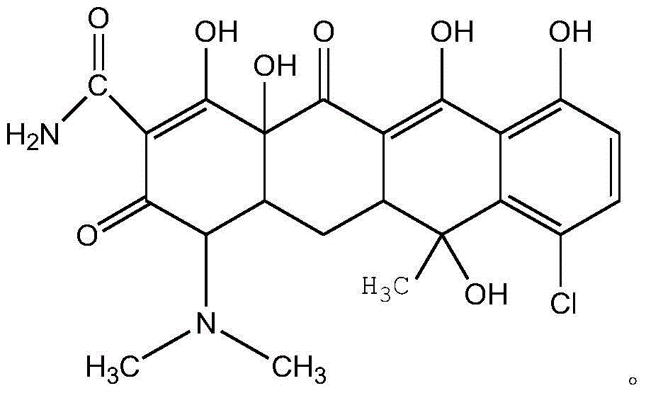 Water-soluble aureomycin succinic acid monoester salt and preparation method thereof