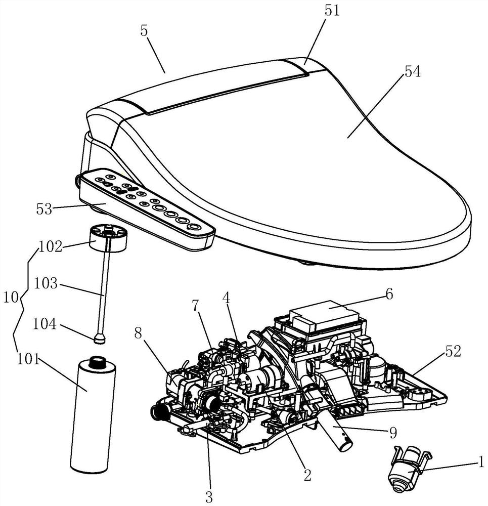 Device and method capable of inhibiting aerosol transmission and disinfecting and toilet bowl