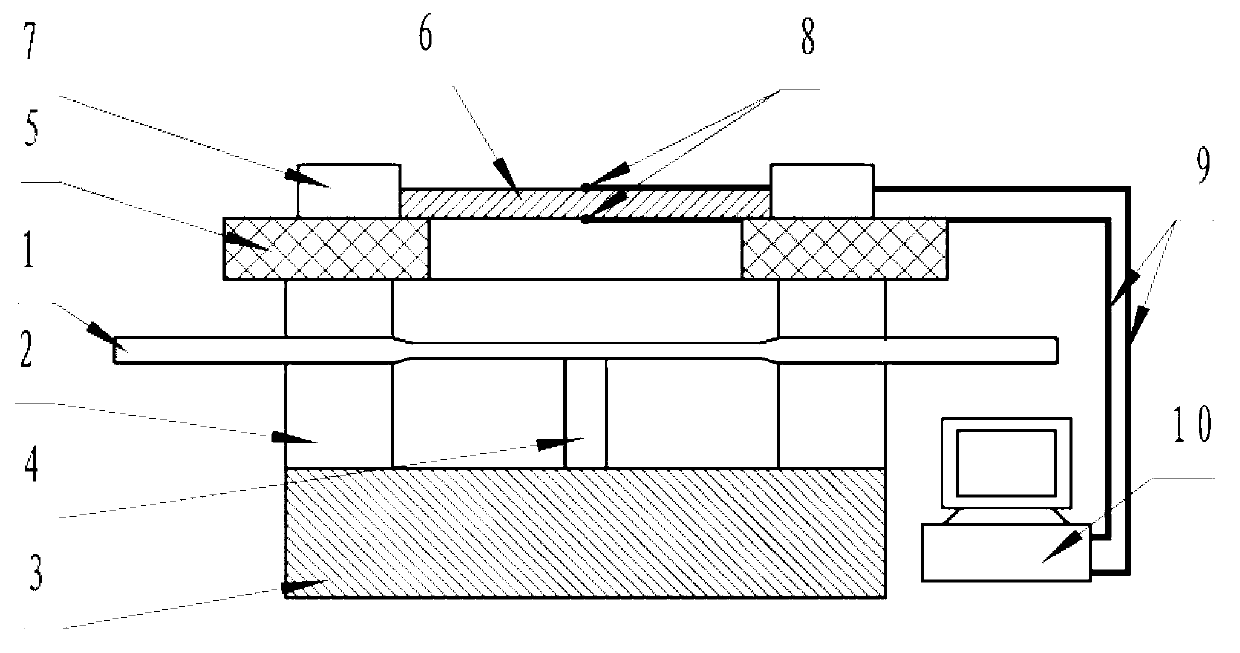 Single-side high-temperature testing device of hypersonic aircraft material in 1800-degree aerobic environment