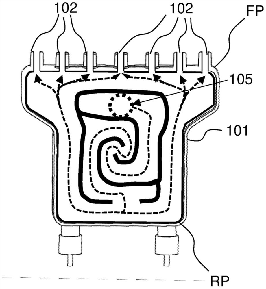 Steam generator having steam chamber and metering orifice arranged near rear of steam chamber