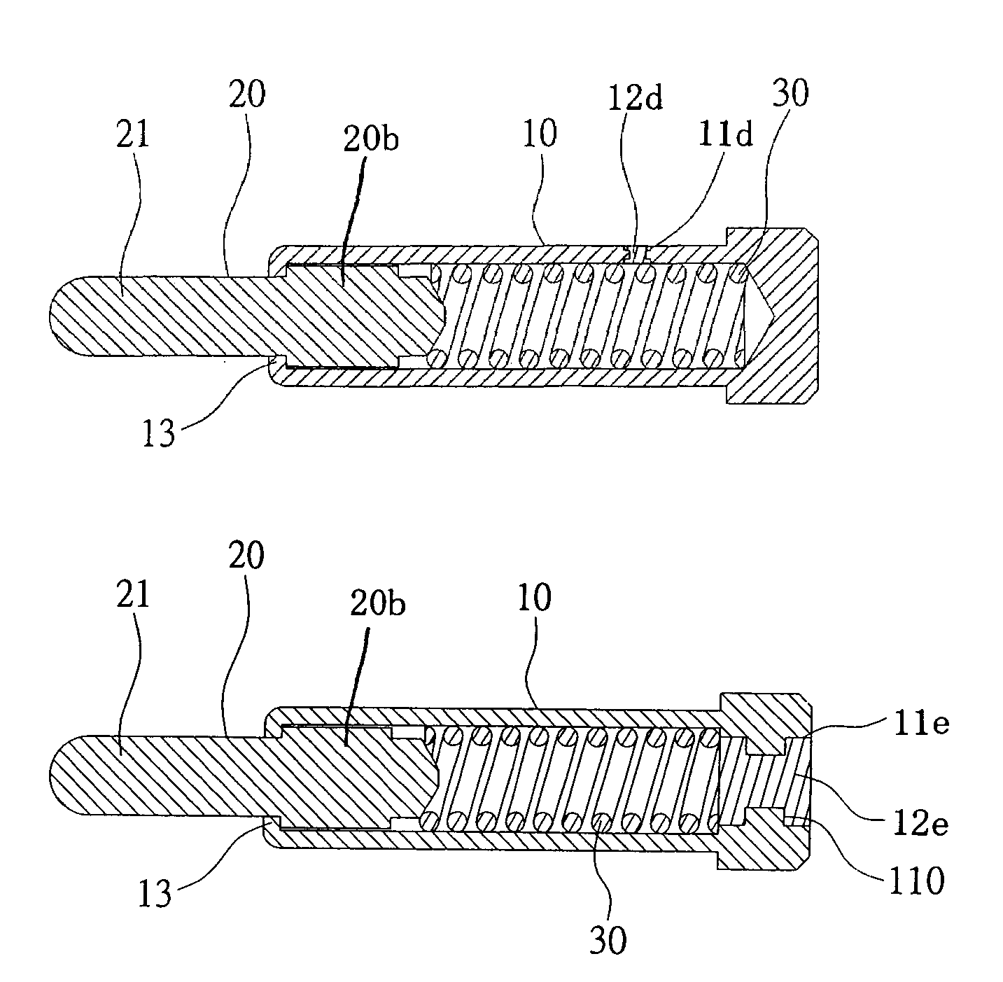 Compressible pin assembly